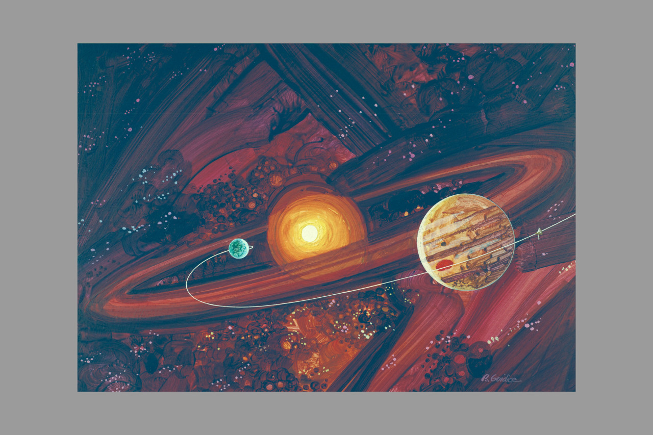 Pioneer 10 Crosses the Asteroid Belt (Illustration)